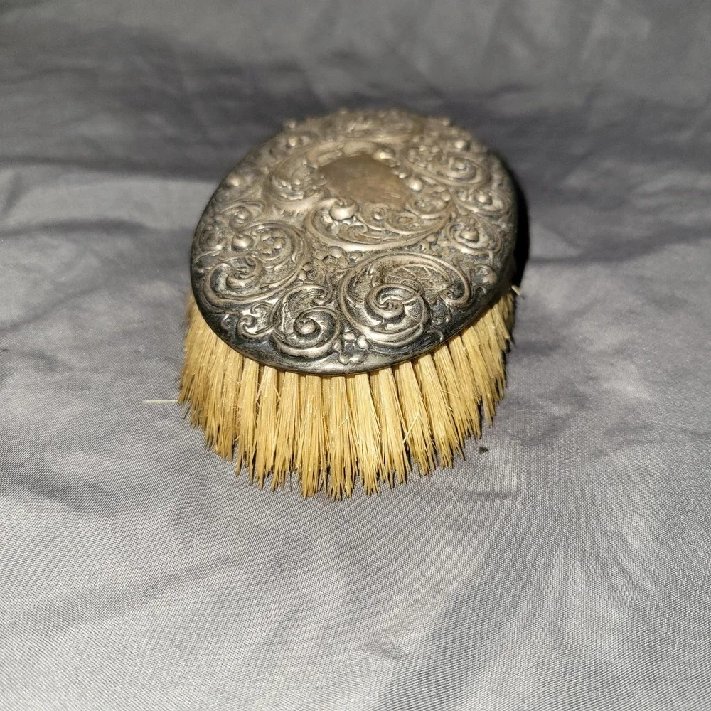 Antique Sterling 925 Engraved Vanity Brush